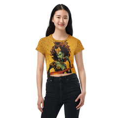 Harmonies Bring Peace All Over Print Crop Tee - Front View