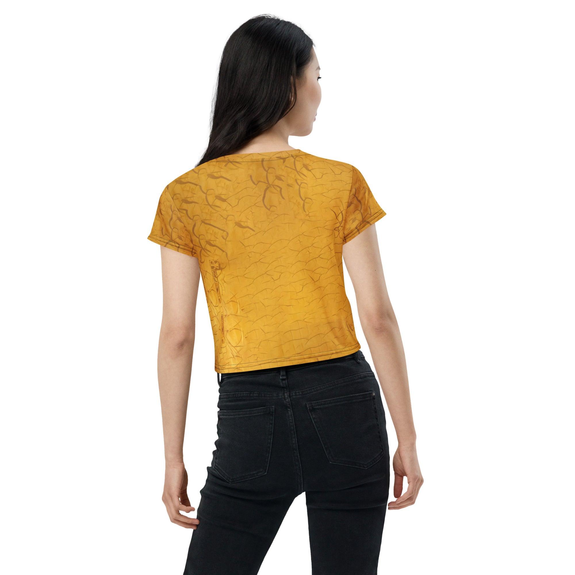 Harmonies Bring Peace All Over Print Crop Tee - Side View