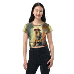 Harmonious Riffs All-Over Print Crop Tee - Beyond T-shirts