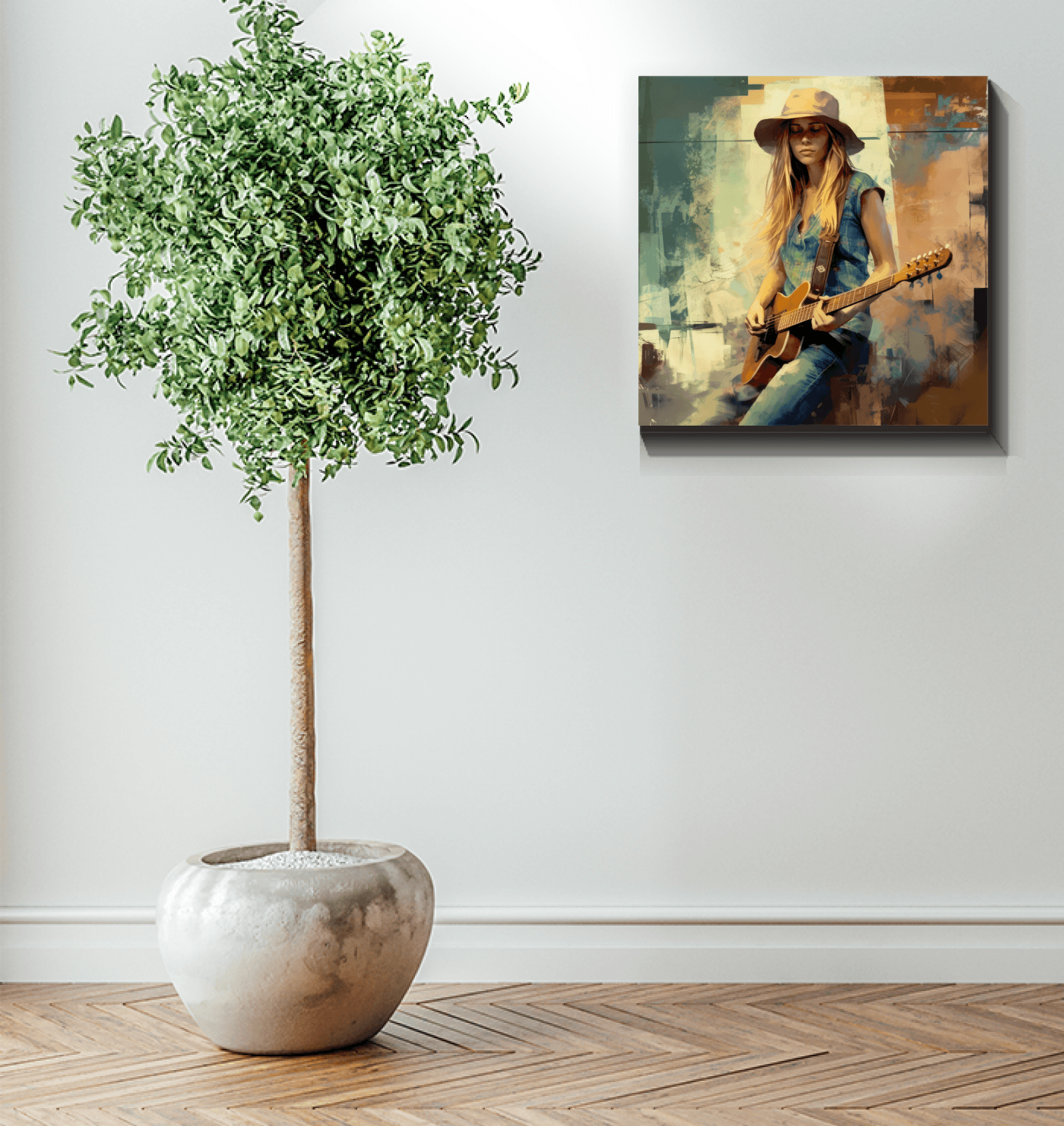 Harmonious Riffs: A perfect blend of melody and art on canvas.