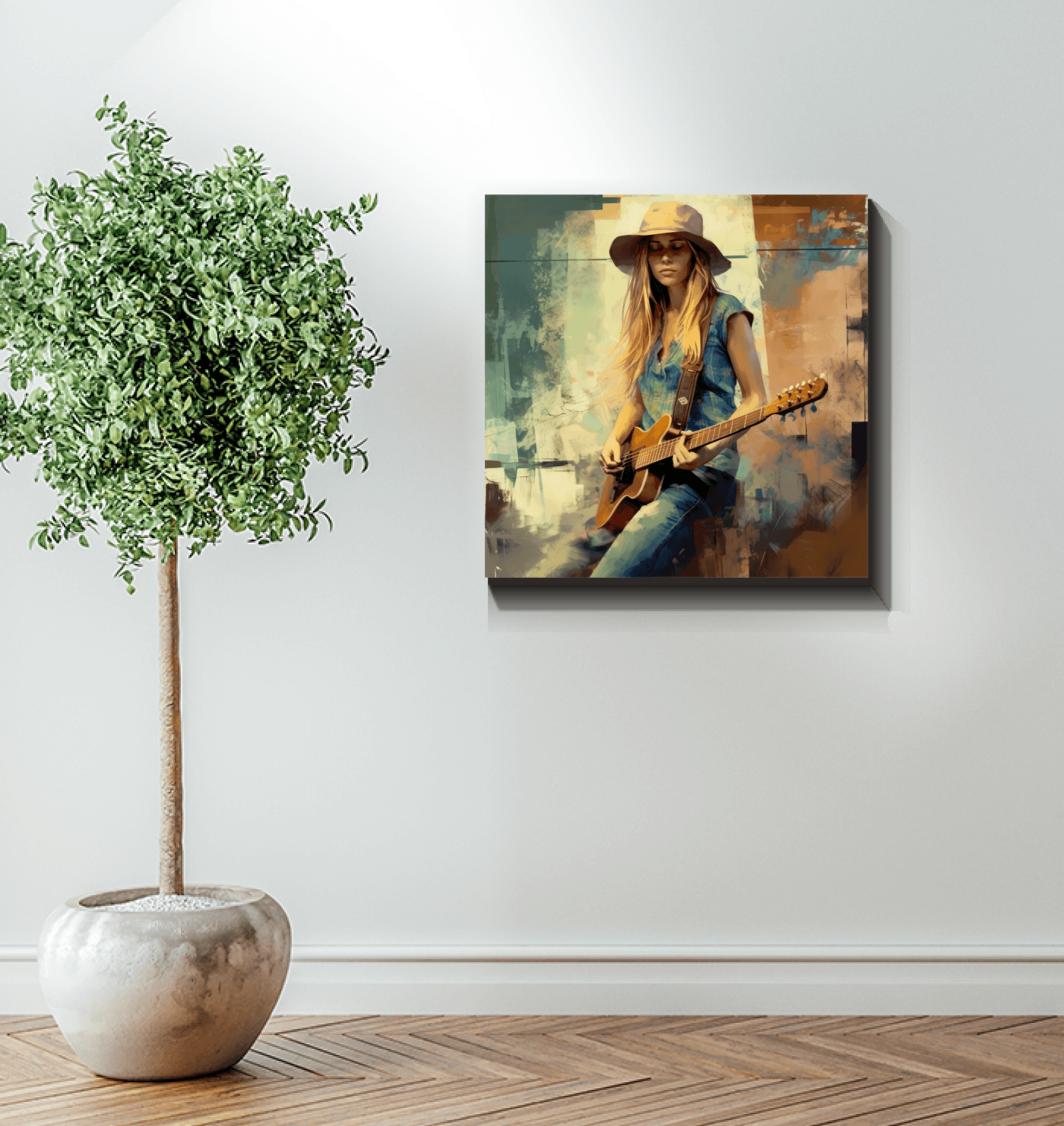 Artistic canvas print of Harmonious Riffs bringing music to life visually.