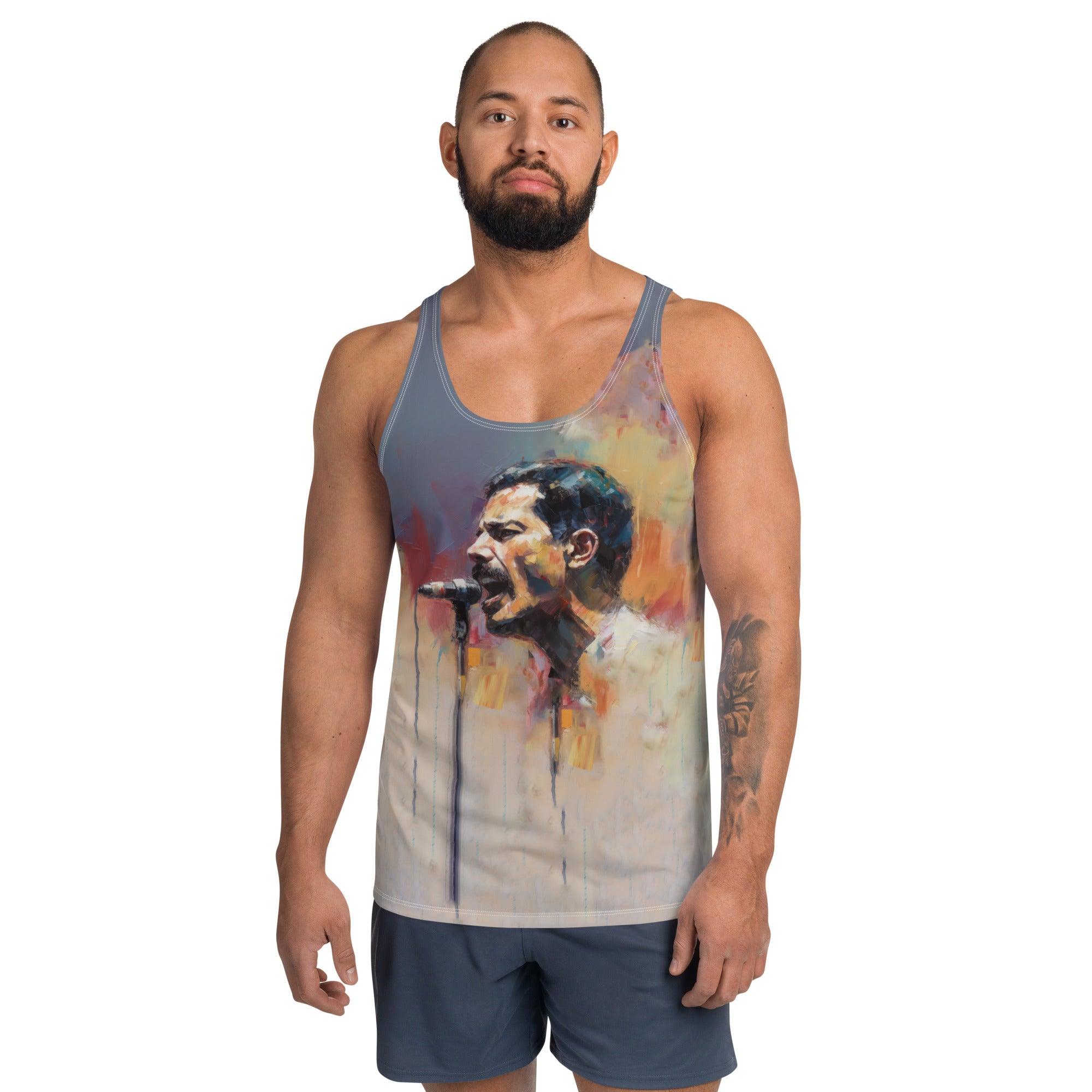 Harmony Haven Men's tank top in a casual setting.