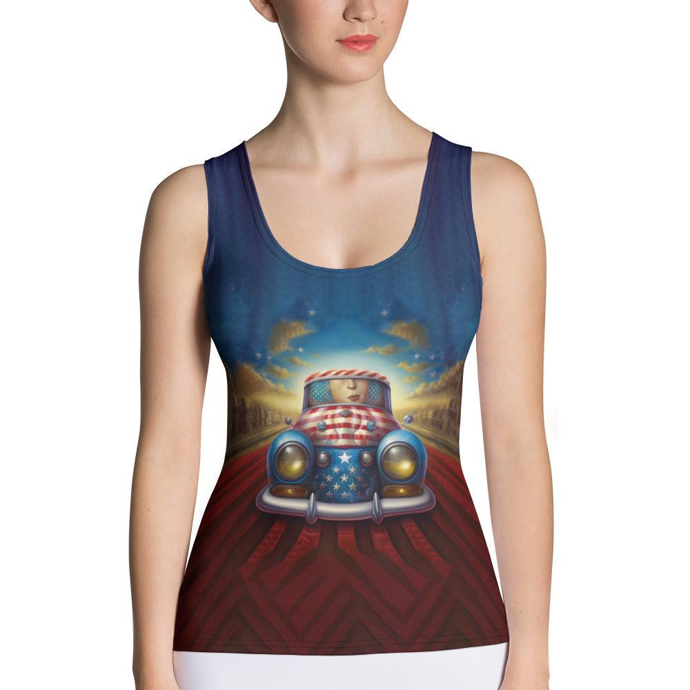 Heart Of The Nation Sublimation Cut & Sew Tank Top - Beyond T-shirts