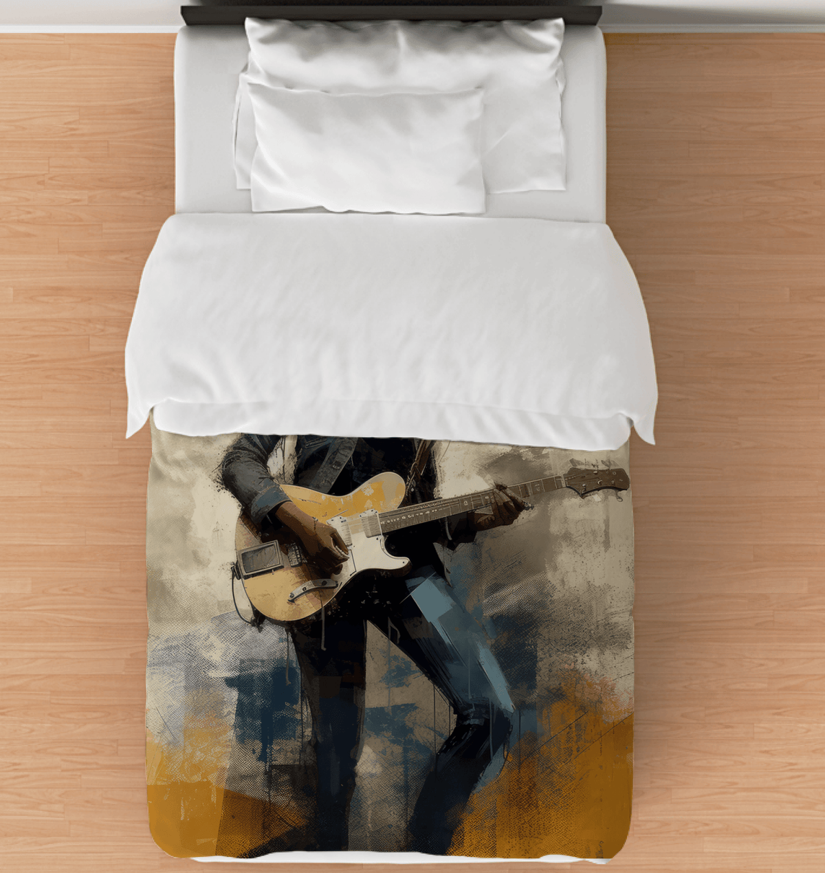 Heavy Metal Opuses Twin Comforter showcasing vibrant design and rock-themed patterns.