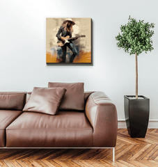 Iconic heavy metal themed wrapped canvas artwork.