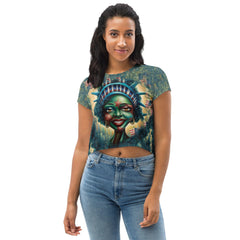 Home Of The Brave All-Over Print Crop Tee - Beyond T-shirts