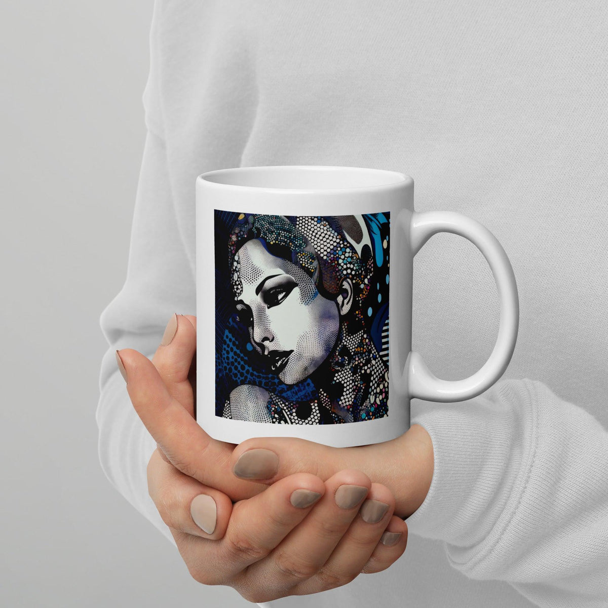 Illustration Ideas White Glossy Mug Front View