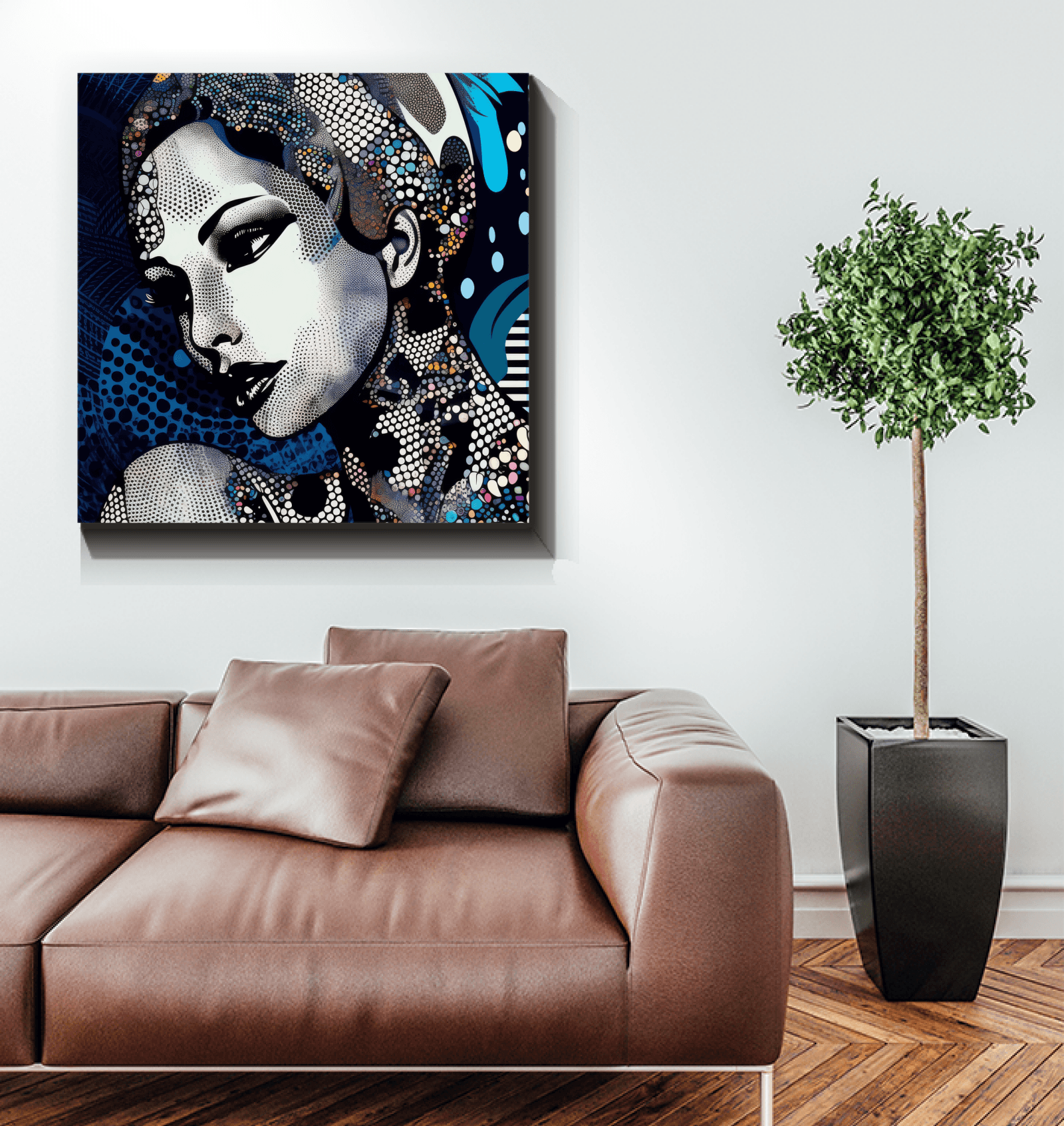 Illustration-themed wrapped canvas ideal for office decor