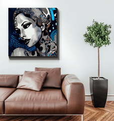 Illustration-themed wrapped canvas ideal for office decor