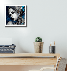 Colorful illustration art wrapped canvas for living room