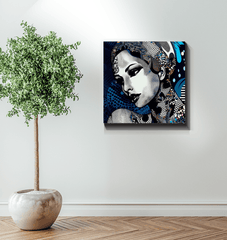 Artistic wrapped canvas with dynamic illustration designs