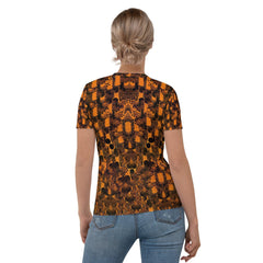 Woman wearing artistic Illustration Inklings t-shirt.