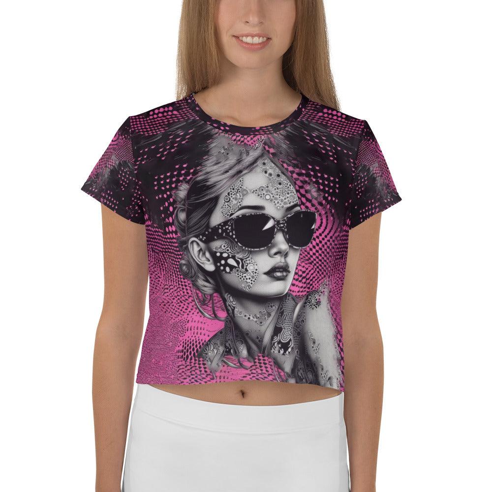 Illustration Interludes All-Over Print Crop Tee - Beyond T-shirts