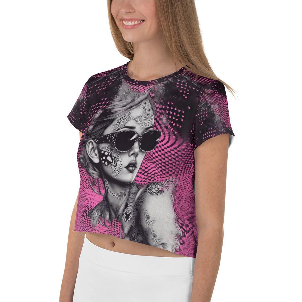 Illustration Interludes All-Over Print Crop Tee - Beyond T-shirts