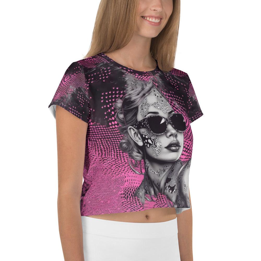 Illustration Interludes All-Over Print Crop Tee - Beyond T-shirts