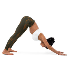 Back view of Illustrative Ideas II Yoga Leggings, highlighting the fit.