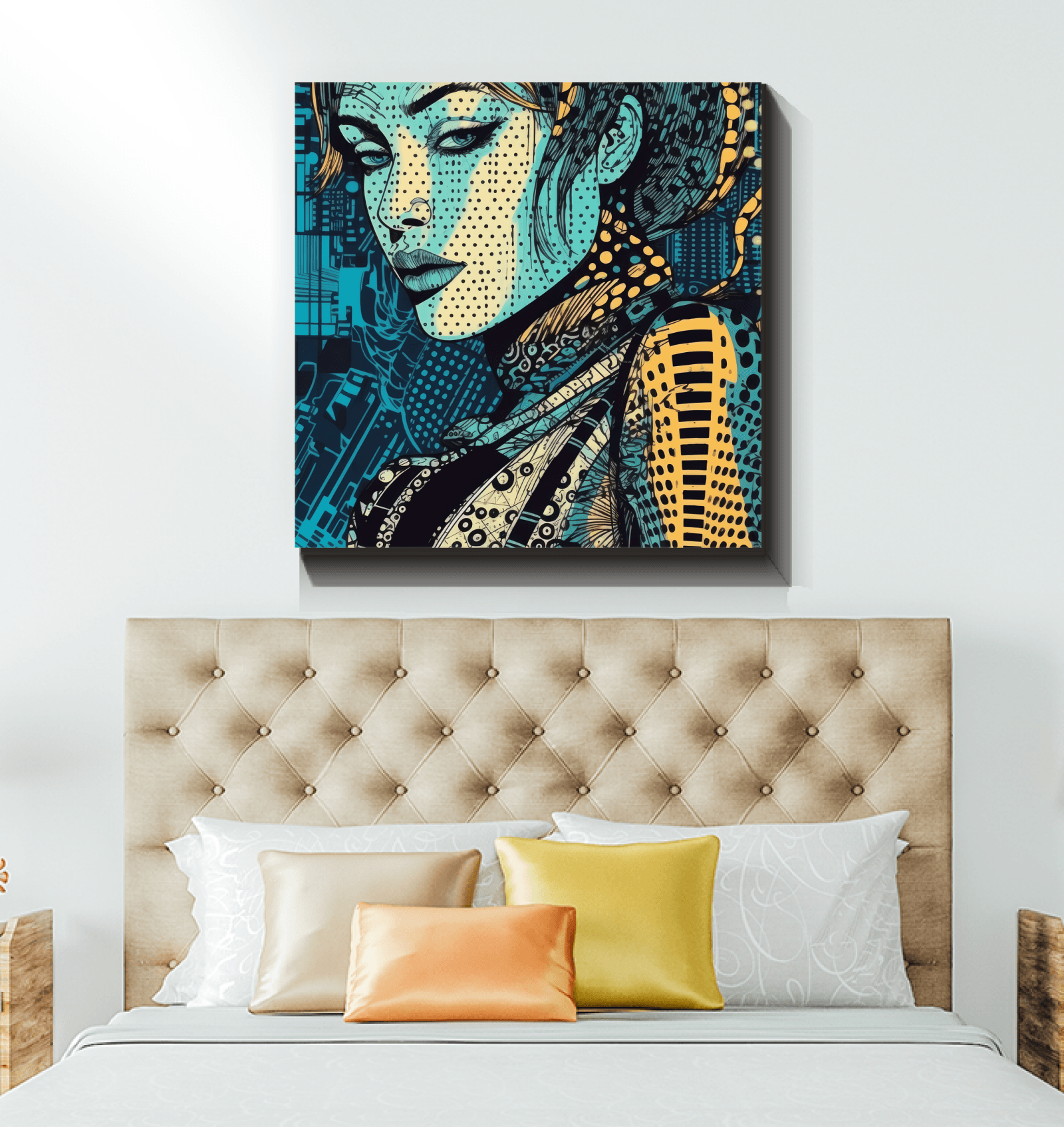 Creative corner enhanced with the Illustrative Imagination Wrapped Canvas.