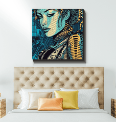 Creative corner enhanced with the Illustrative Imagination Wrapped Canvas.