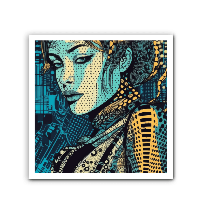 Close-up of the intricate details on Illustrative Imagination canvas.