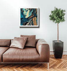 Abstract art of Illustrative Imagination Wrapped Canvas in a contemporary setting.