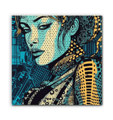 Illustrative Imagination canvas showcased in an art gallery setting.