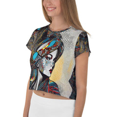 All-Over Print Crop Tee Side View.