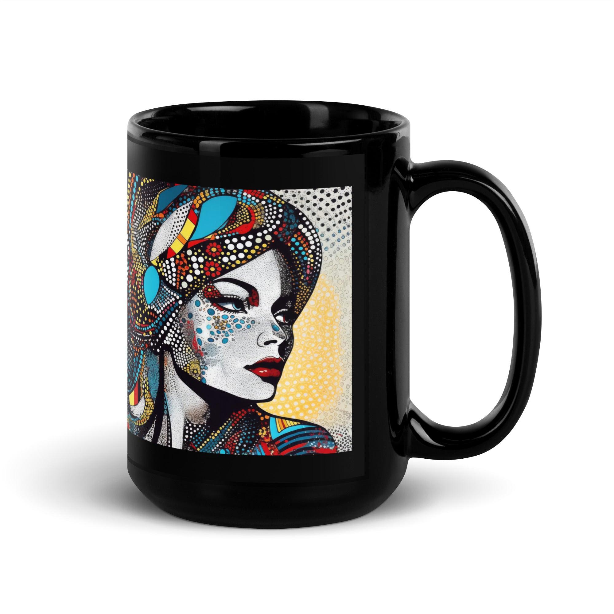 Person holding an Illustrative Impressions Black Glossy Mug.