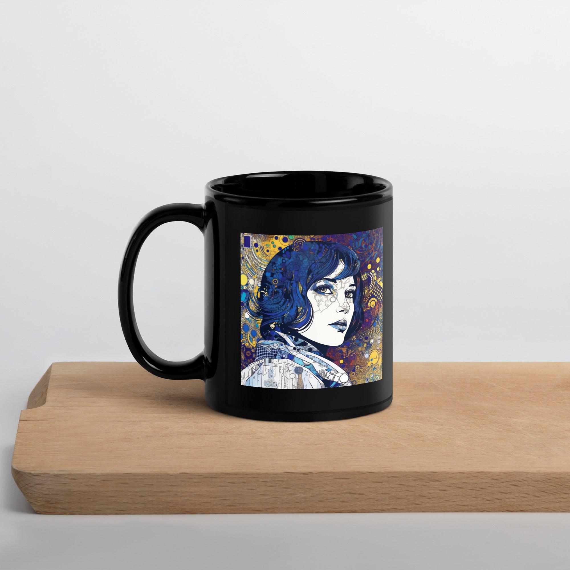 Elegant black glossy mug from the Illustrative Impressions III collection.