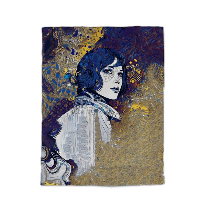 Illustrative Impressions III twin-sized comforter featuring unique art design.