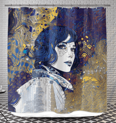 Illustrative Impressions III Shower Curtain main image.