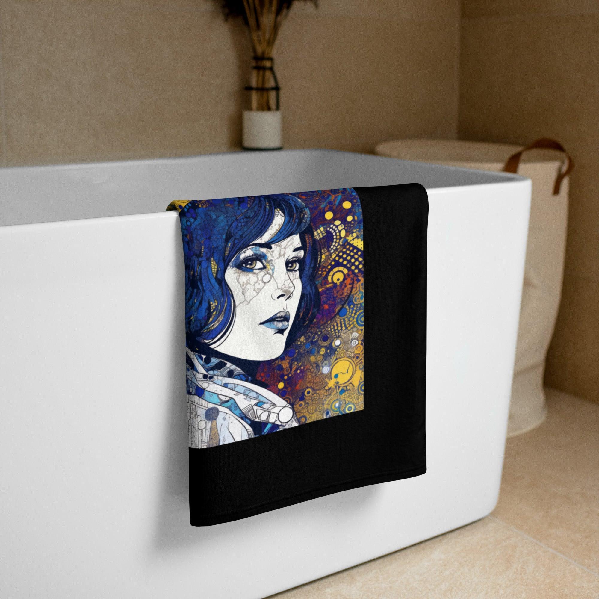 Illustrative Impressions III Towel with vibrant artistic design.