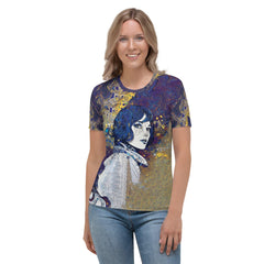 Illustrative Impressions III Women's T-shirt front view on model.