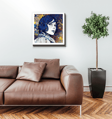 Gallery wall with Illustrative Impressions III centerpiece.