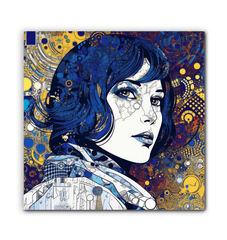 Abstract design of Illustrative Impressions III wrapped canvas.