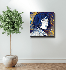 Illustrative Impressions III canvas in home office decor.