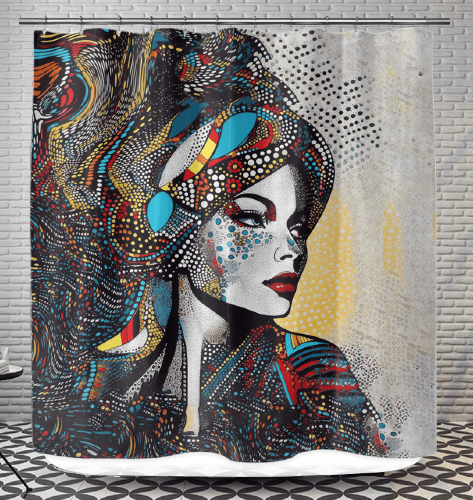 Illustrative Impressions Shower Curtain - Abstract Pattern.