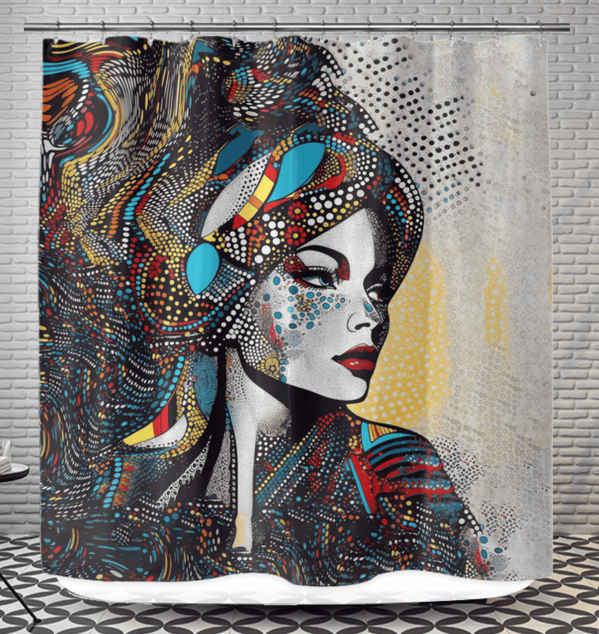 Illustrative Impressions Shower Curtain - Abstract Pattern.