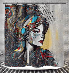 Illustrative Impressions Shower Curtain - Abstract Pattern.