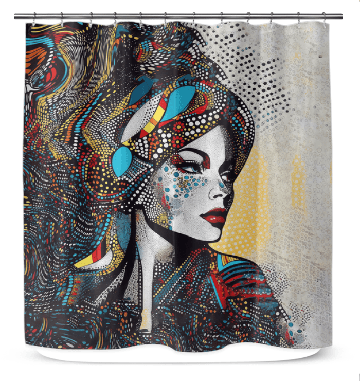 Modern Illustrative Shower Curtain - Home Bathroom Decor.