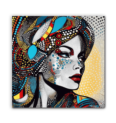 Illustrative Impressions art piece in modern living room.