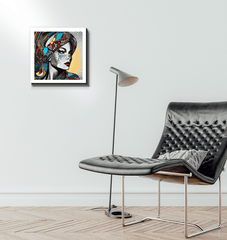 Side view of Illustrative Impressions Wrapped Canvas hanging.