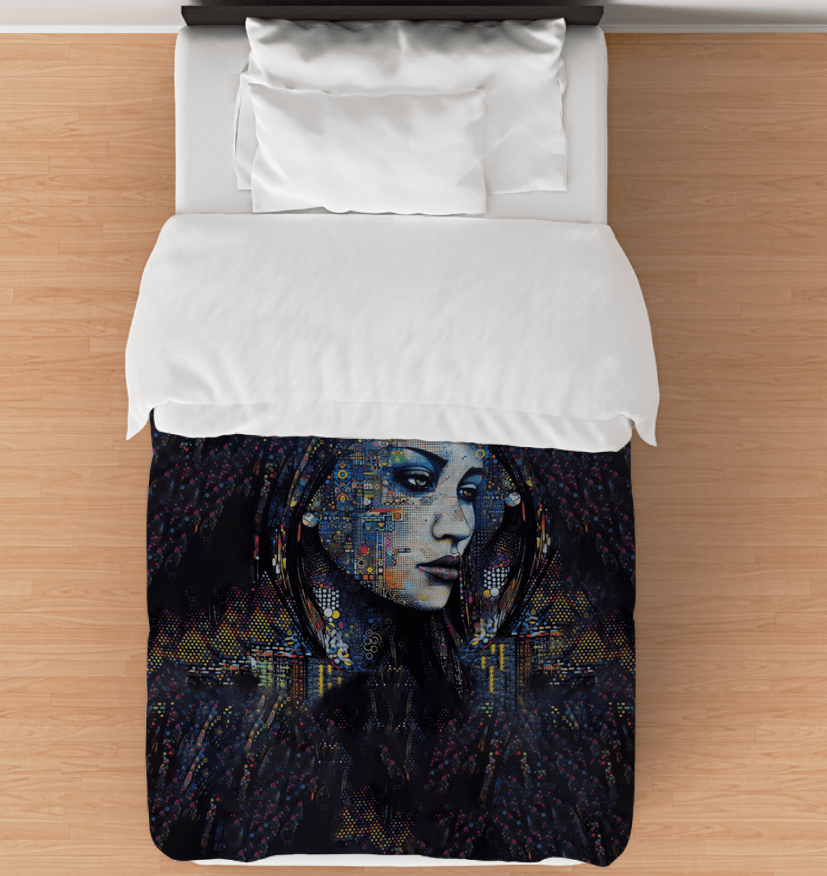 Illustrative Inspiration Duvet Cover featuring artistic, dreamy designs.