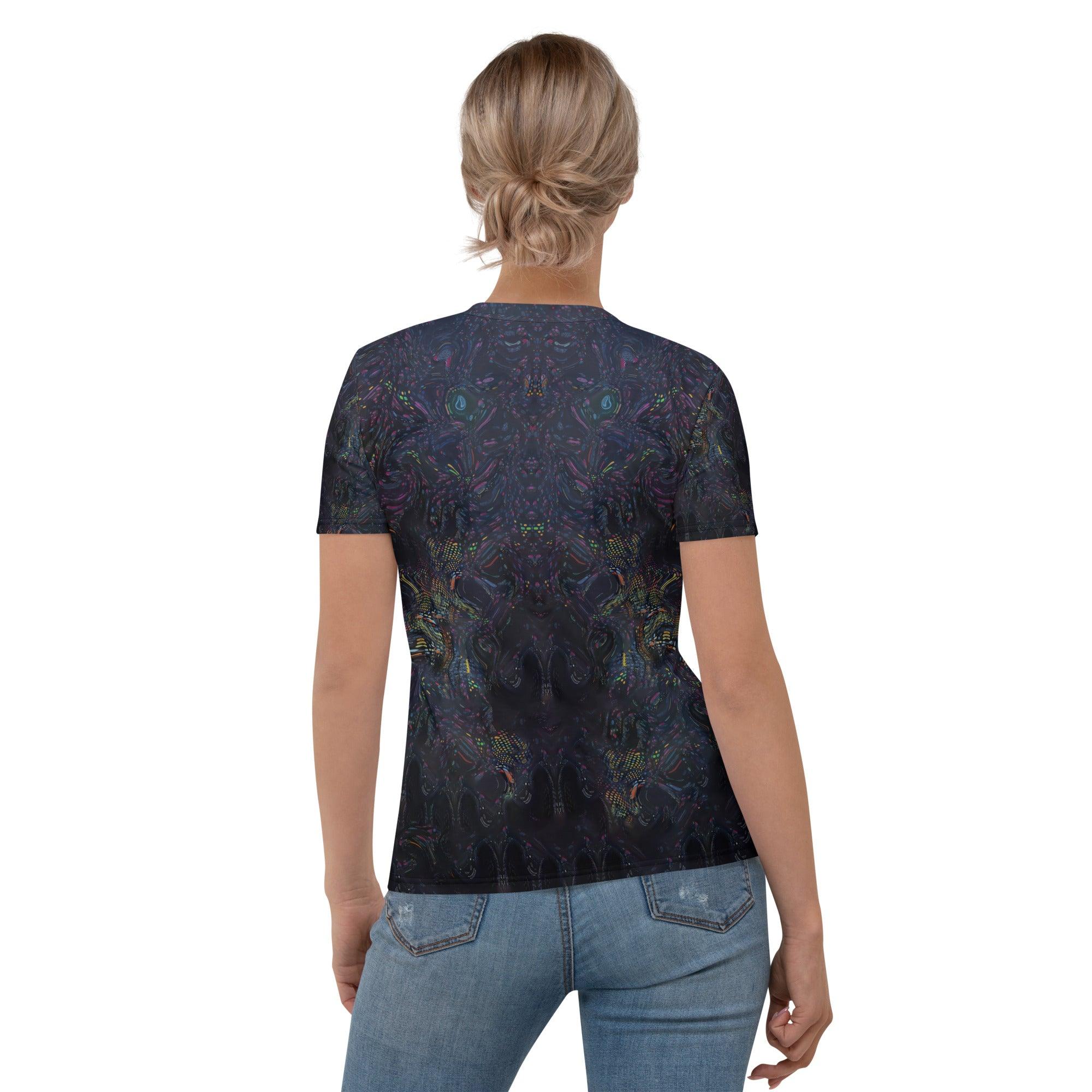 Artistic Women's T-shirt in Illustrative Inspiration style.