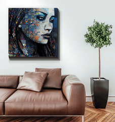 Elegant Wrapped Canvas with Illustrative Design.