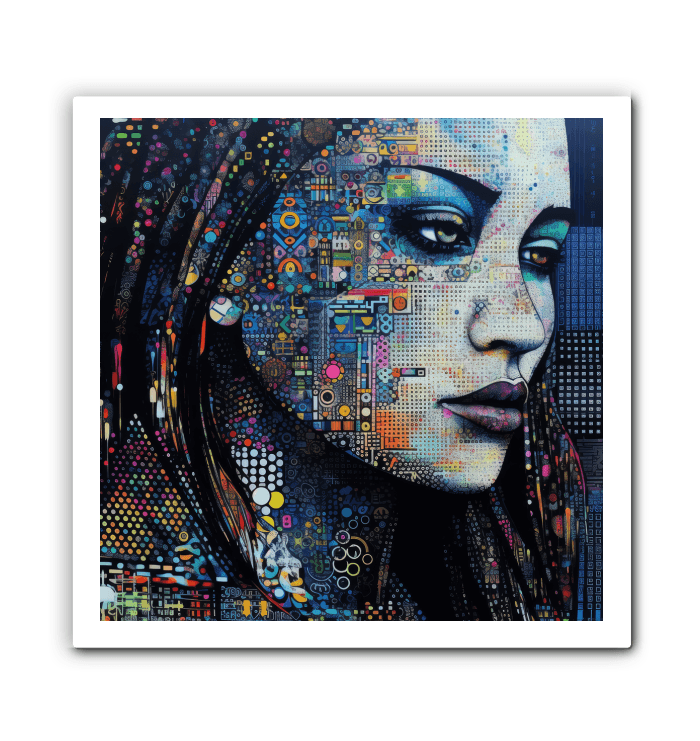 Vibrant Illustrative Art on Wrapped Canvas.