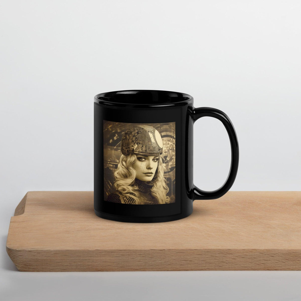 Illustrative Inspirations II Black Glossy Mug Front View