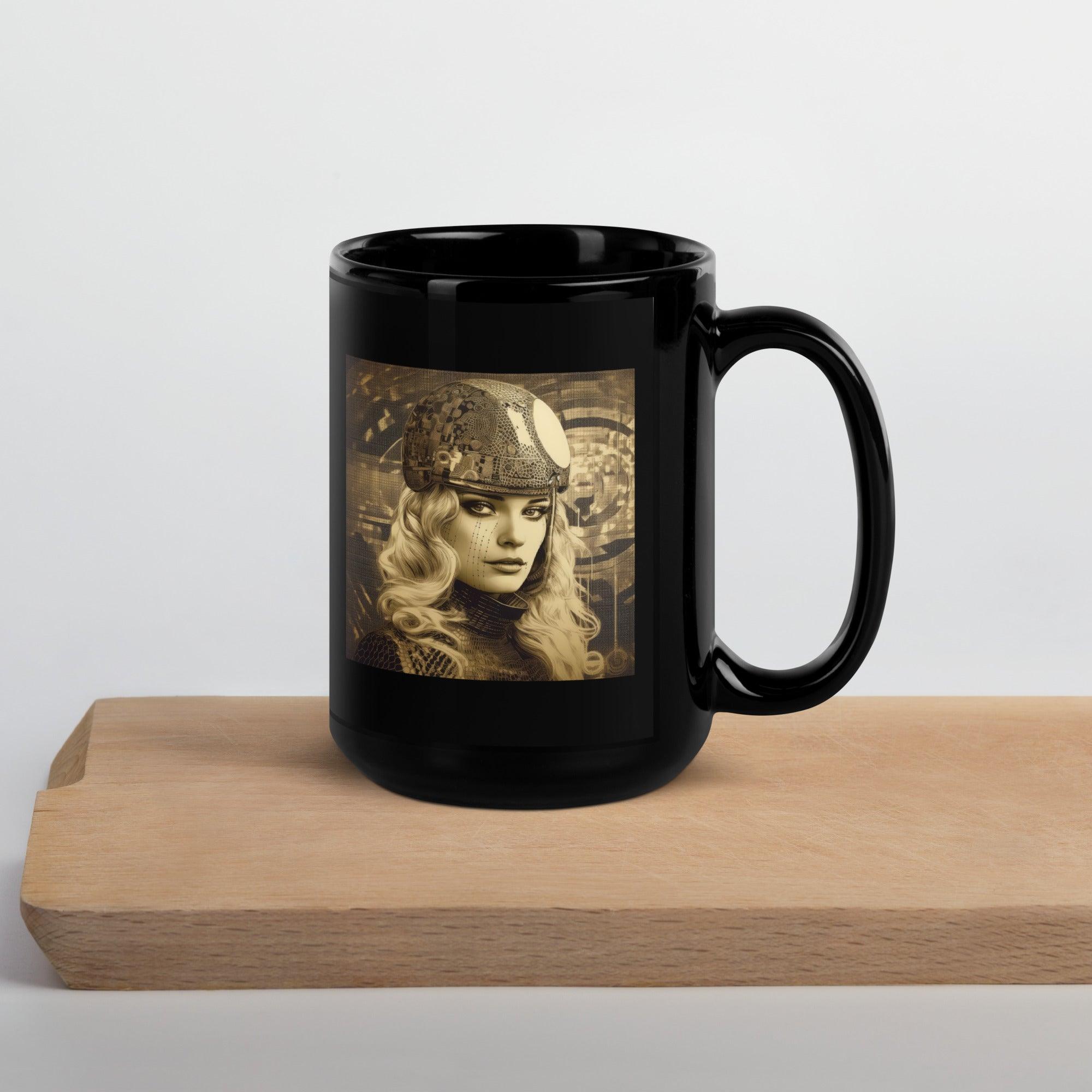 Illustrative Inspirations II Black Glossy Mug Lifestyle Shot