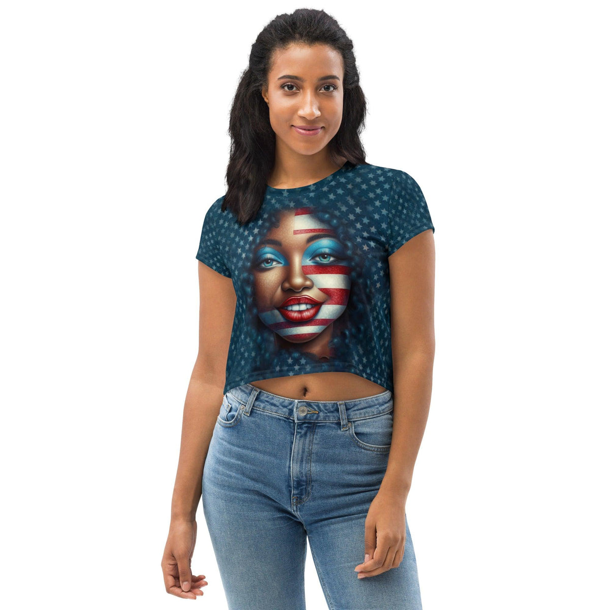 Independence Day Impressions All-Over Print Crop Tee - Beyond T-shirts