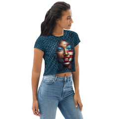 Independence Day Impressions All-Over Print Crop Tee - Beyond T-shirts