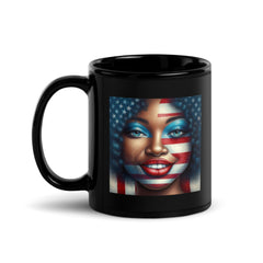 Independence Day Impressions Black Glossy Mug - Beyond T-shirts